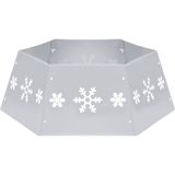 vidaXL Kerstboomrok Ø68x25 cm zilverkleurig en wit