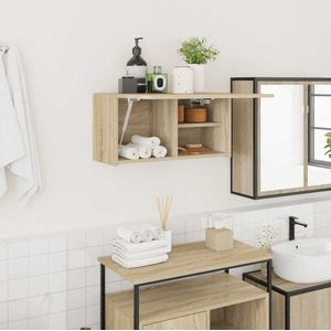 vidaXL Badkamerwandkast 60x25x30 cm bewerkt hout sonoma eikenkleurig