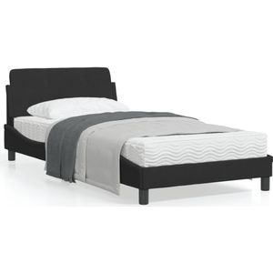 vidaXL Bedframe met hoofdeinde fluweel zwart 100x200 cm