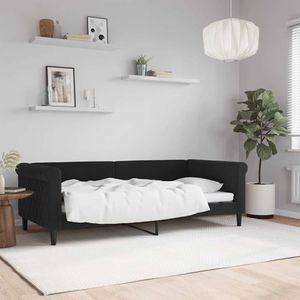 vidaXL - Slaapbankx190 - cm - fluweel - zwart
