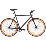 vidaXL Fiets met vaste versnelling 700 c 55 cm zwart en oranje