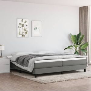 vidaXL Boxspring met matras stof donkergrijs 200x200 cm