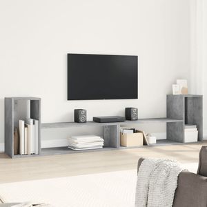 vidaXL Tv-meubelen 2 st 100x30x50 cm bewerkt hout betongrijs