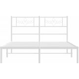 vidaXL Bedframe met hoofdbord metaal wit 140x200 cm