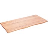 vidaXL Tafelblad 100x50x2 cm behandeld massief eikenhout lichtbruin