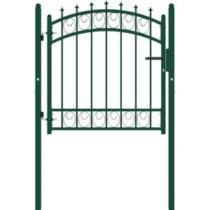 vidaXL - Poort - met - speerpunten - 100x100 - cm - staal - groen