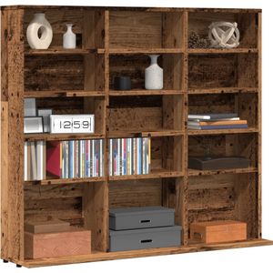 vidaXL Cd-kast 100x23x89,5 cm bewerkt hout oud houtkleurig