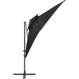 VidaXL Zweefparasol Dubbel Dak 250x250 cm Zwart