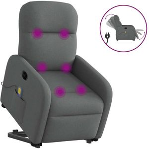 vidaXL Sta-op-massagestoel elektrisch verstelbaar stof donkergrijs