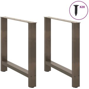 vidaXL Salontafelpoten 2 st 70x(72-73) cm staal naturel