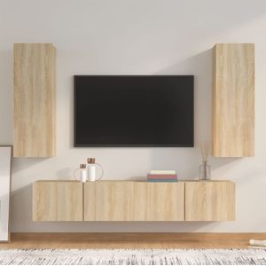 VidaXL-4-delige-Tv-meubelset-bewerkt-hout-sonoma-eikenkleurig