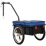 vidaXL Fietstrailer/trekwagen 155x60x83 cm staal blauw