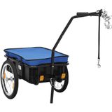 vidaXL Fietstrailer/trekwagen 155x60x83 cm staal blauw