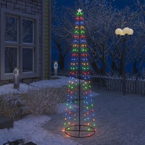 vidaXL Kegelkerstboom 136 meerkleurige LED's 70x240 cm
