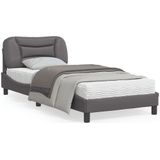 vidaXL Bedframe met hoofdbord kunstleer grijs 80x200 cm