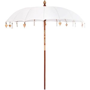 vidaXL Balinese Parasol Crème (210-220) x 260 cm