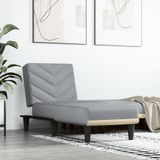 VidaXL Chaise Longue Stof Lichtgrijs