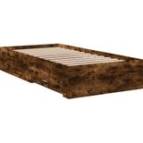 vidaXL Bedframe met lades bewerkt hout gerookt eikenkleurig 75x190 cm