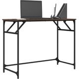 vidaXL Bureau 100x45x76 cm hout en gepoedercoat staal bruineikenkleur