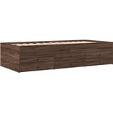 vidaXL Slaapbank met lades 90x200 cm bewerkt hout bruin eikenkleurig