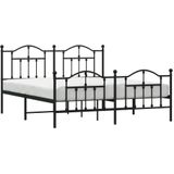 vidaXL-Bedframe-met-hoofd--en-voeteneinde-metaal-zwart-160x200-cm