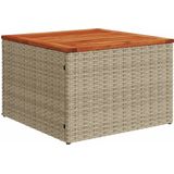 vidaXL 4-delige Loungeset met kussens poly rattan gemengd beige