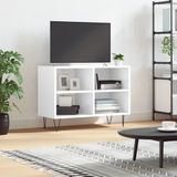 VidaXL TV-meubel 69,5x30x50 cm - Bewerkt Hout - Hoogglans Wit