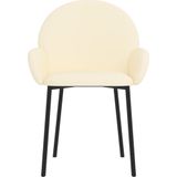 vidaXL Eetkamerstoelen 2 st kunstleer crèmekleurig