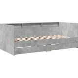 vidaXL Slaapbank met lades 90x200 cm bewerkt hout betongrijs