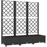 VidaXL Plantenbak met Latwerk 120x40x121,5 cm - Polypropeen Zwart