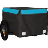 vidaXL Fietstrailer 30 kg ijzer zwart en blauw