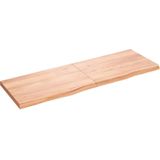 vidaXL Wastafelblad 180x60x(2-6) cm behandeld massief hout lichtbruin