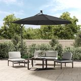 VidaXL Zweefparasol LED-verlichting Stalen Paal 300 cm Antraciet