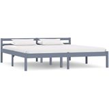 vidaXL Bedframe massief grenenhout grijs 180x200 cm