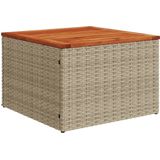 vidaXL 5-delige Loungeset met kussens poly rattan beige