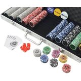 vidaXL Pokerset met 500 chips - Aluminium koffer - Geschikt voor alle seizoenen