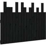vidaXL Hoofdbord wandmontage 108x3x80 cm massief grenenhout zwart