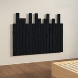 vidaXL Hoofdbord wandmontage 108x3x80 cm massief grenenhout zwart