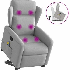 vidaXL - Sta-op-massagestoel - Verstelbaar - Stof - Grijs