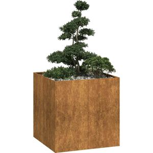 vidaXL Plantenbak roestig 80x80x80 cm weervast staal
