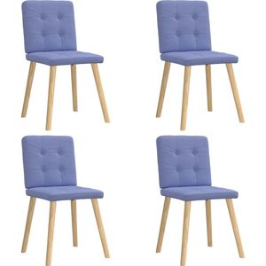 vidaXL Eetkamerstoelen 4 st stof jeansblauw