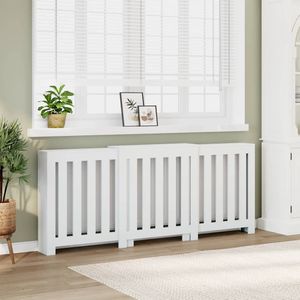 vidaXL Radiatorombouw 205x21,5x83,5 cm bewerkt hout wit