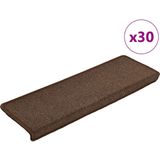 vidaXL - Trapmatten - Koffiebruin - Rechthoekige Rand - 30 stuks - 65x21x4 cm