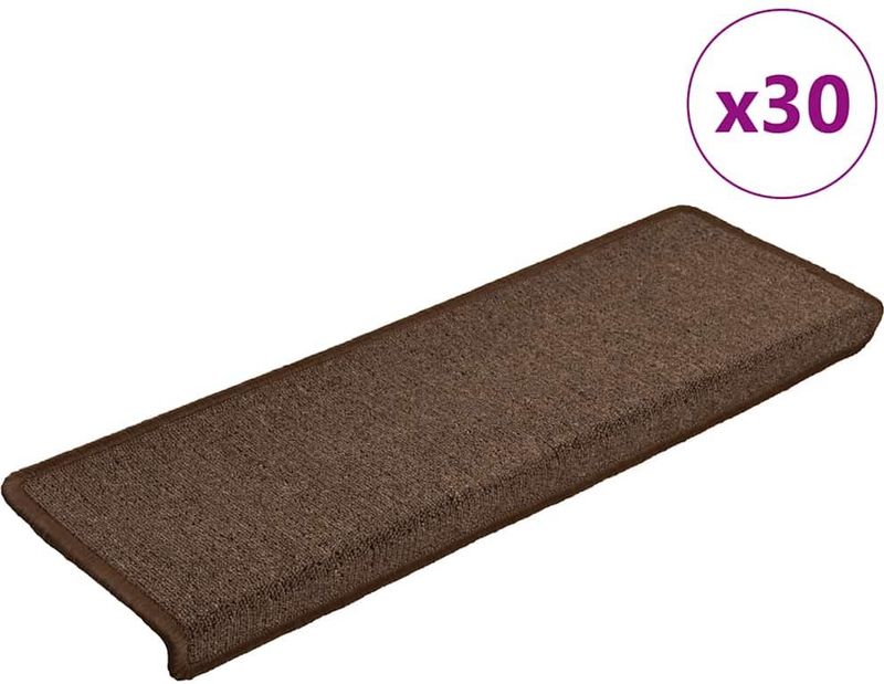 vidaXL - Trapmatten - Koffiebruin - Rechthoekige Rand - 30 stuks - 65x21x4 cm