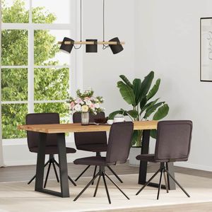 vidaXL Eetkamerstoelen 4 st stof donkerbruin