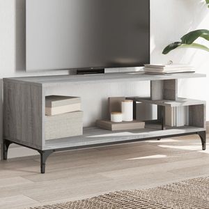 vidaXL - Tv-meubelx40x41 - cm - hout - en - gepoedercoat - staal - grijs - sonoma