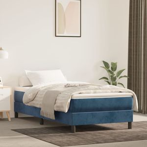 vidaXL Bedframe fluweel donkerblauw 100x200 cm