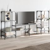 vidaXL Tv-meubel 206,5x28,5x95 cm bewerkt hout grijs sonoma eikenkleur