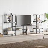 vidaXL Tv-meubel 206,5x28,5x95 cm bewerkt hout grijs sonoma eikenkleur