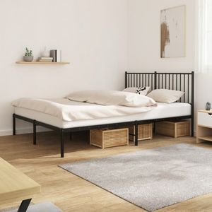 VidaXL Bedframe Hoofdbord Metaal Zwart 160x200 cm